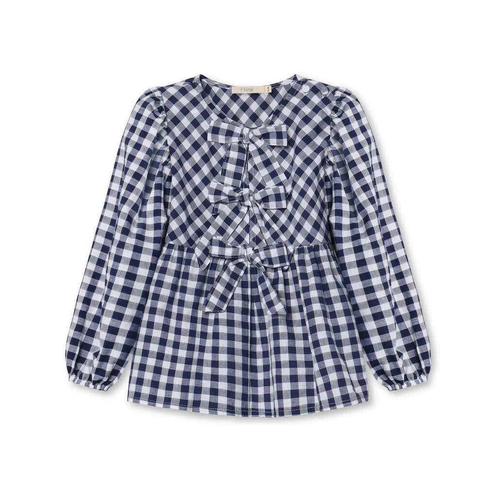 Fliink Zorro LS Blouse -  Insignia Sandshell Check - 86 cm