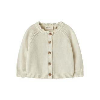 Lil Atelier Ramla LS Short Knit Cardigan - Turtledove - 56 cm