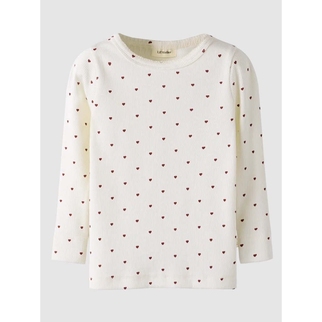 Lil Atelier Gago Slim Shirt NOOS - Coconut Milk Heart - 92 cm