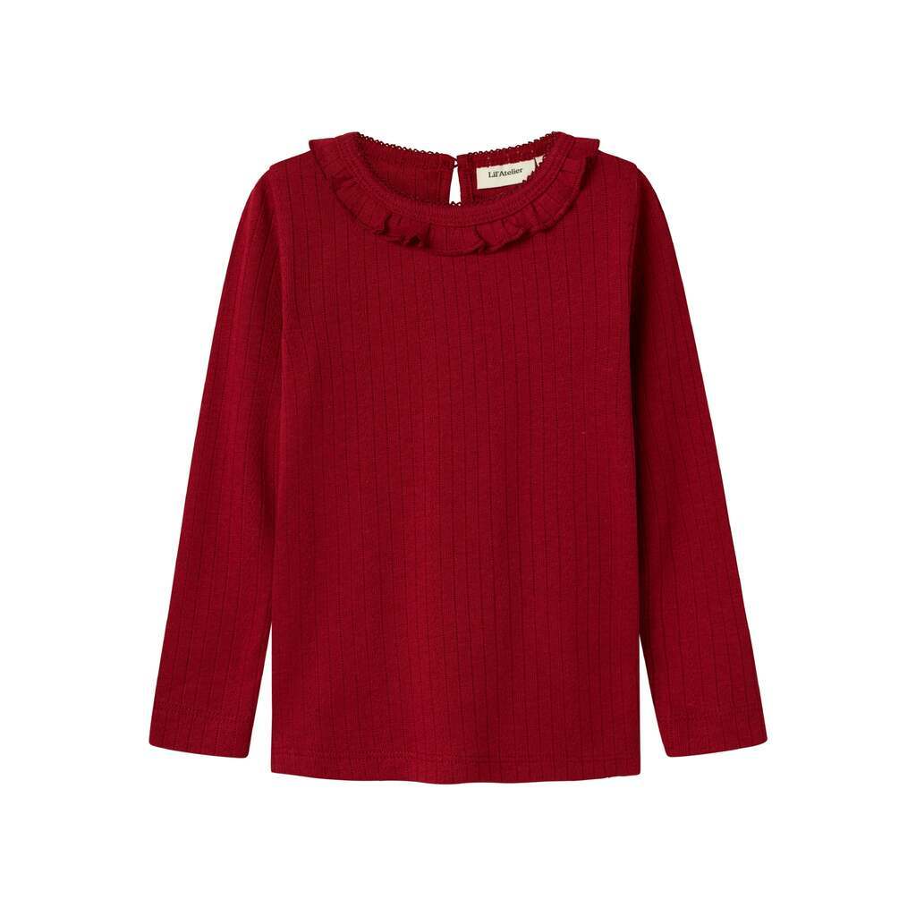 Lil Atelier Rachel Nis Slim Shirt - Red Dahlia - 92 cm