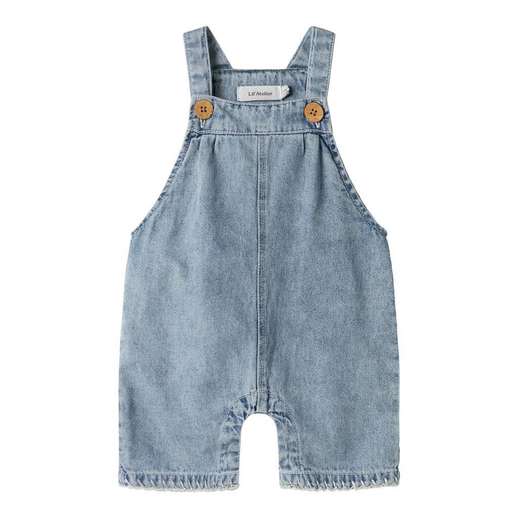 Lil Atelier Funda Denim Shorts Overall - Medium Blue Denim - 56 cm