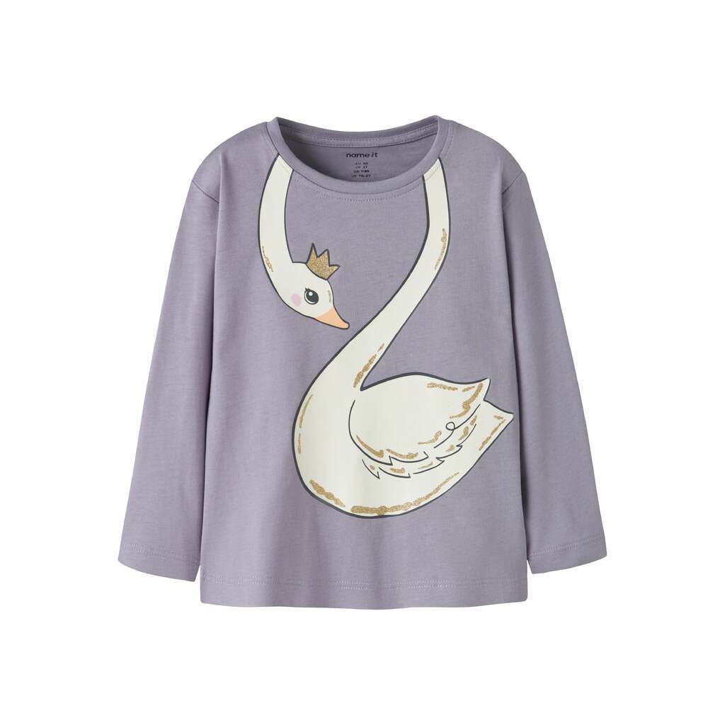 Name It Valiane LS Top - Lavender Gray - 92 cm