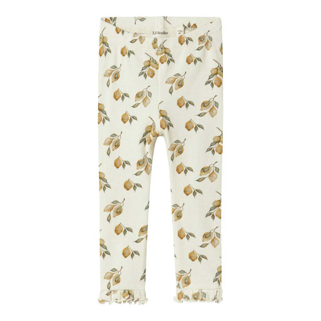 Lil Atelier Gavo Eka Legging - Turtledove/Lemon - 56 cm