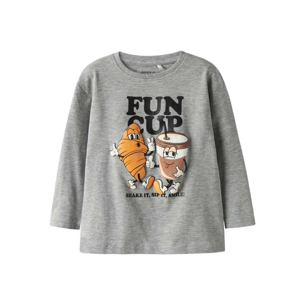 Name It Rasmus LS Top - Grey Melange - 92 cm