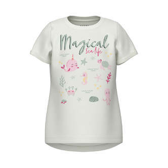 Name It Vix T-shirt - Bright White Magical Sealife - 80 cm