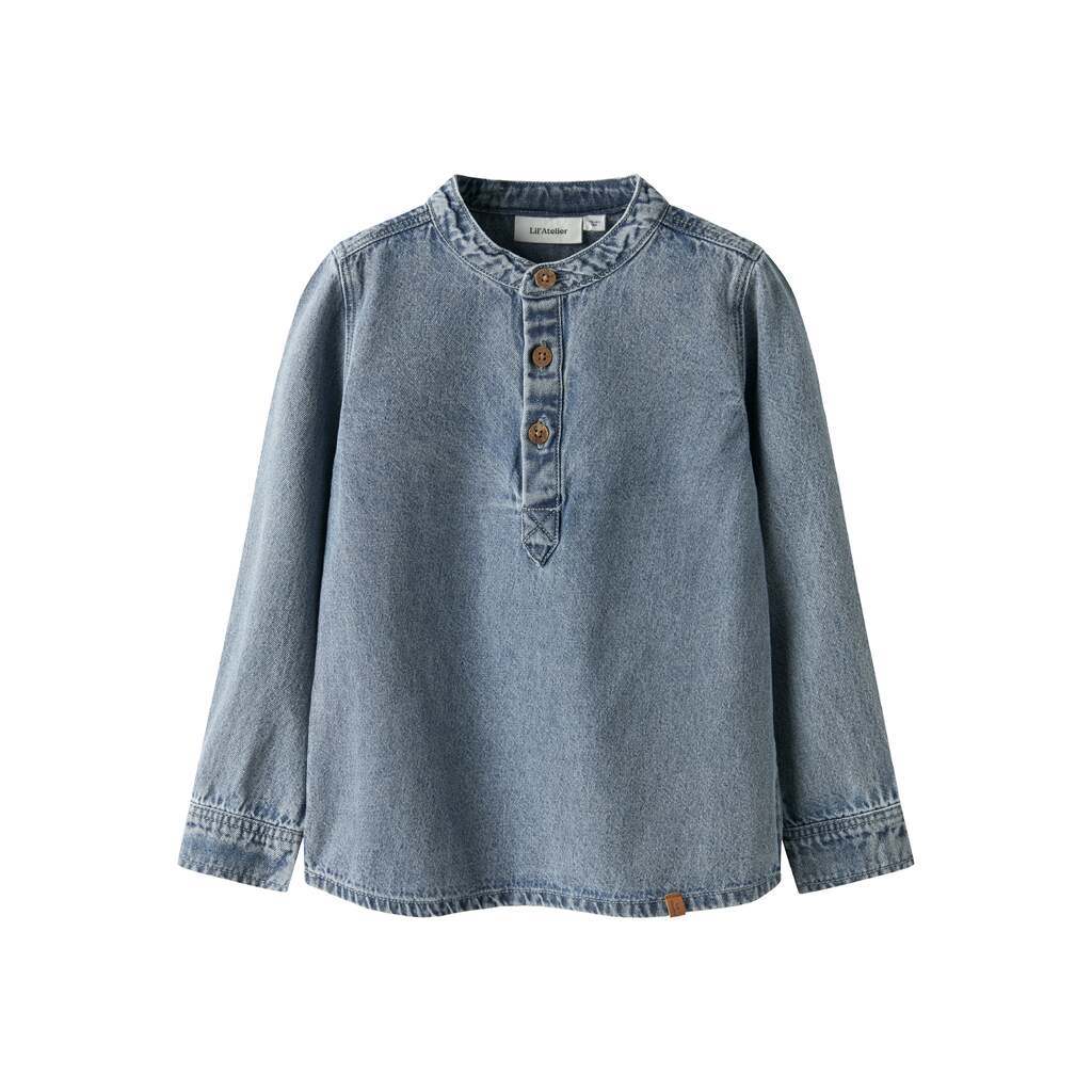 Lil Atelier Taya Loose Denim Shirt - Medium Blue Denim - 92 cm
