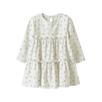 Lil Atelier Gayo Sel LS Dress - Coconut Milk/Bell Flower - 92 cm