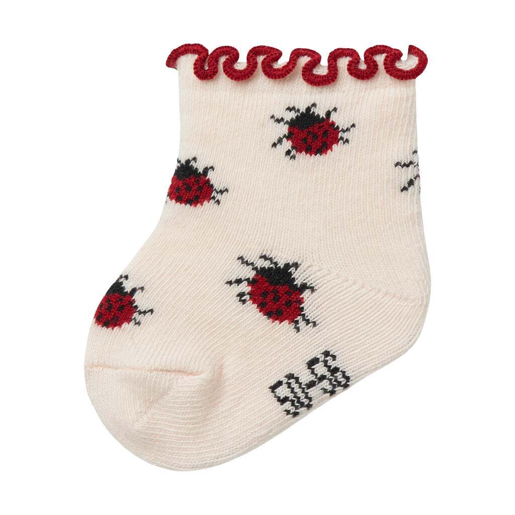 Lil Atelier Darlene Socks - Silver Peony/Ladybug - 50/56