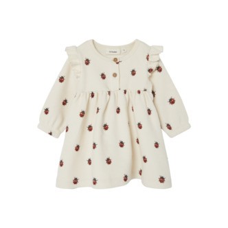 Lil Atelier Ronja Sweat Dress med Mariehøne - Whitecap Gray - 56 cm