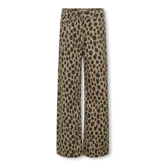 Only Mini Leo Wide Pants - Beige/Leo - 92 cm
