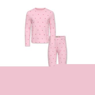 Only Mini Rila Nightwear - Romance Rose Pant AOP Heart/Cashmere Rose - 92 cm
