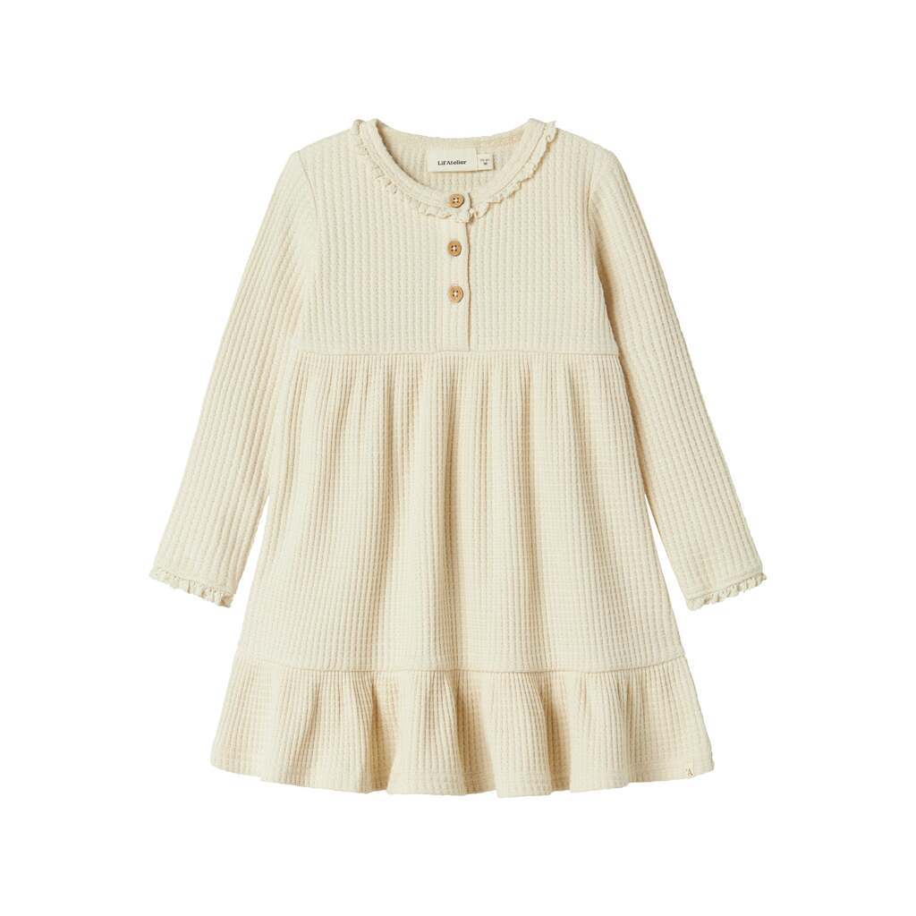 Lil Atelier Osanne LS Dress - Turtledove - 92 cm