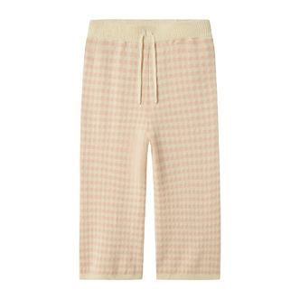 Lil Atelier Nadie Wide Knit Pants - Cameo Rose - 92 cm