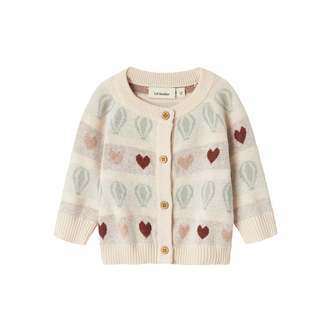 Lil Atelier Lamai Kny Knit Cardigan - Pastel Parchment - 56 cm