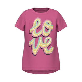 Name It Vix T-shirt - Pink Power Love - 80 cm