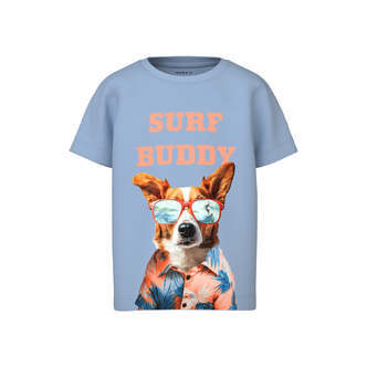 Name It Holger T-shirt - Chambray Blue - 86 cm