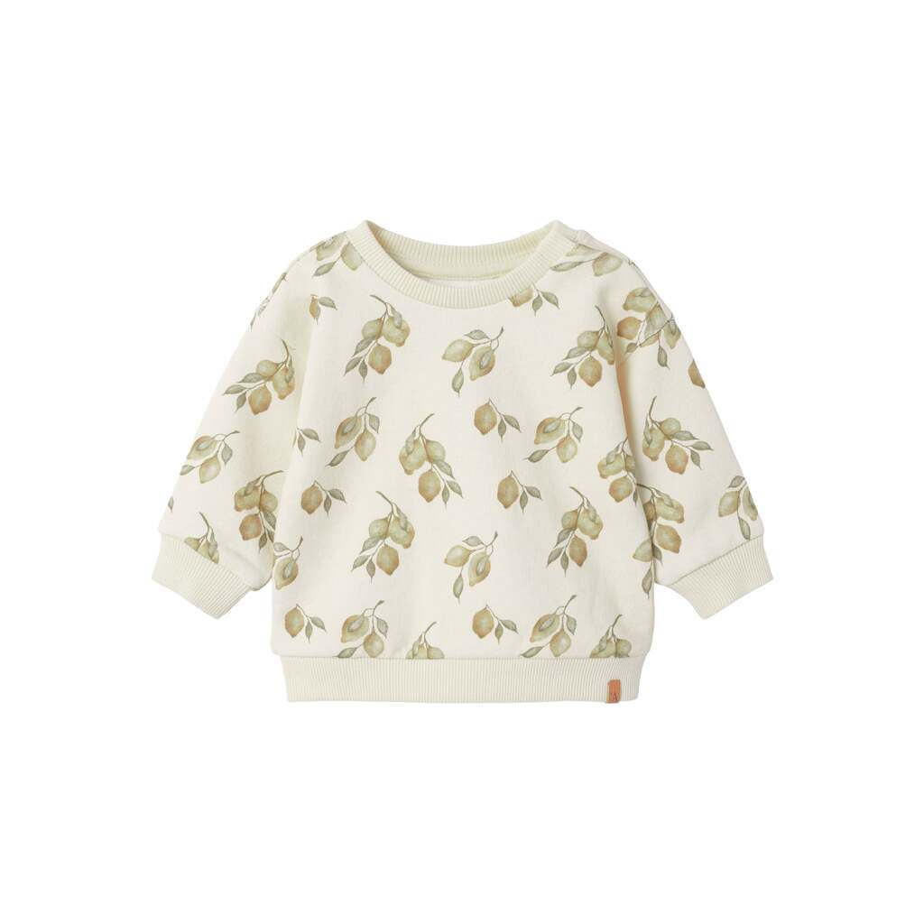 Lil Atelier Jobo Kio Loose Sweat shirt - Turtledove/Lemons - 56 cm