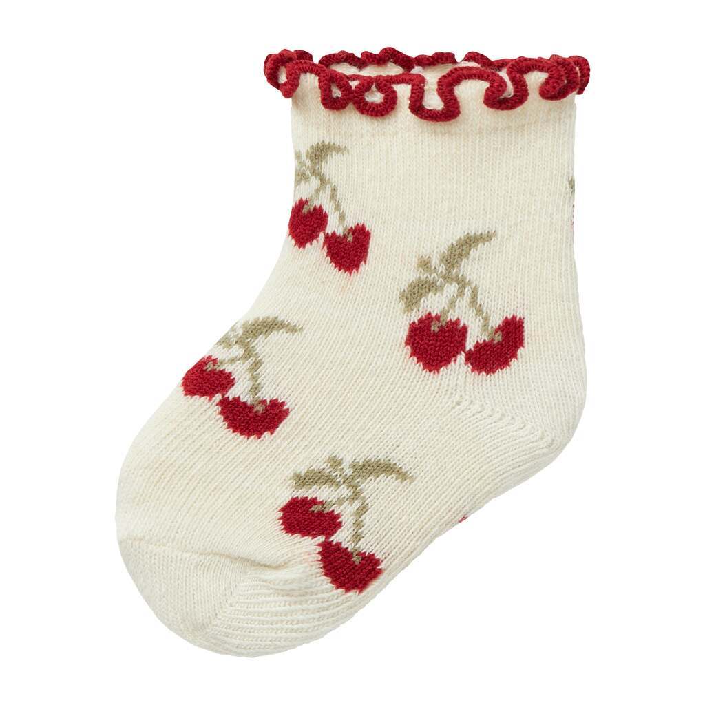 Lil Atelier Darlene Socks - Turtledove/Cherry - 50/56