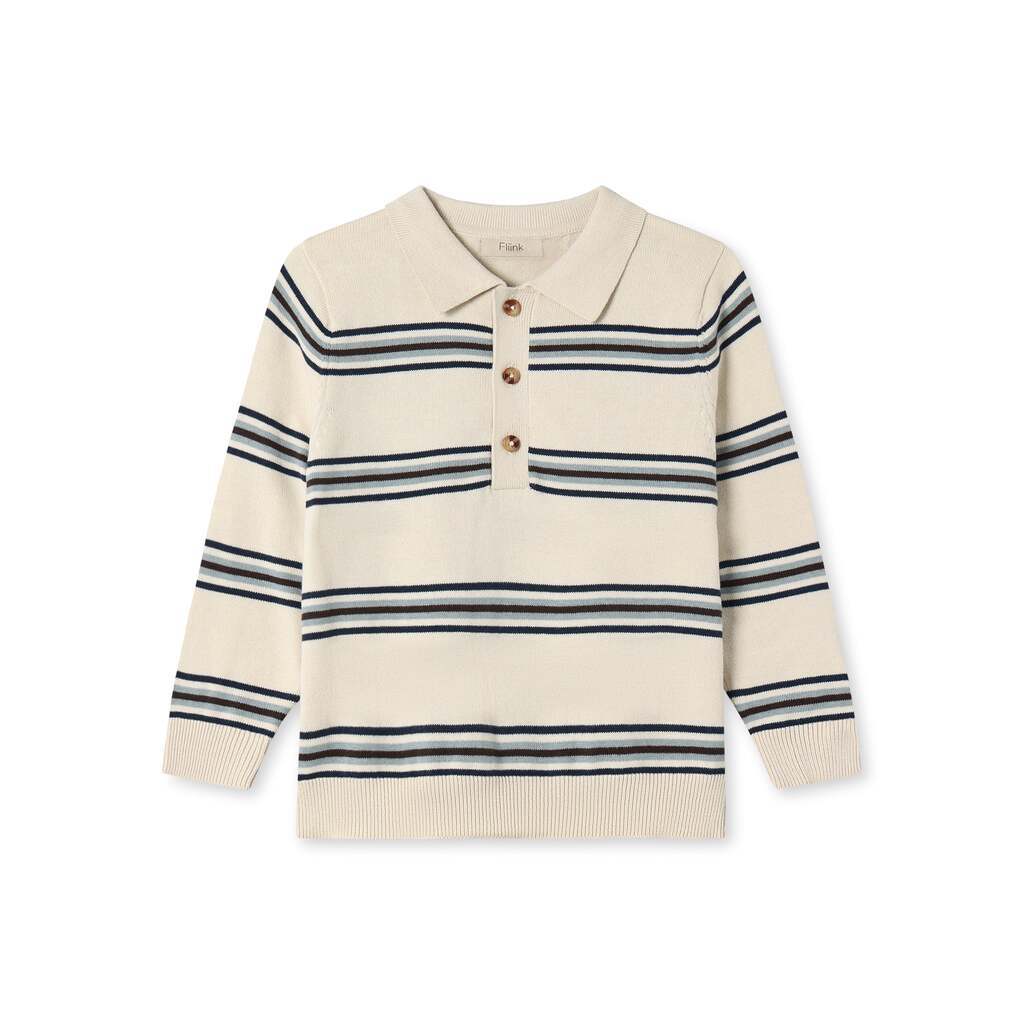 Fliink Benny LS Polo - Sandshell Stripe - 80 cm