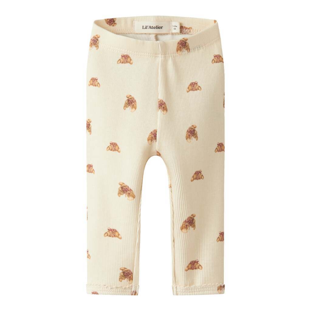 Lil Atelier Lavo Eki Leggings - Turtledove/Croissant - 56 cm