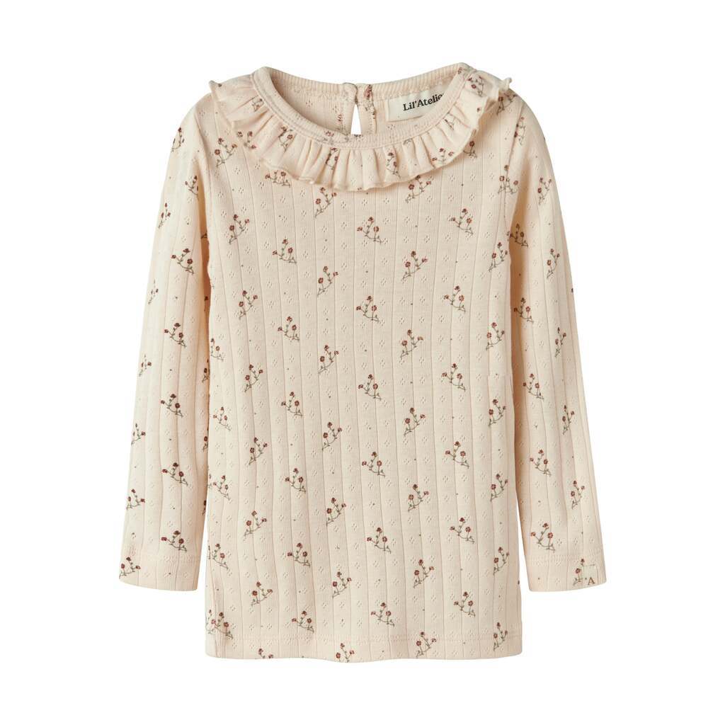 Lil Atelier Rachello Ria Slim Top - Novelle Peach/Flower - 92 cm