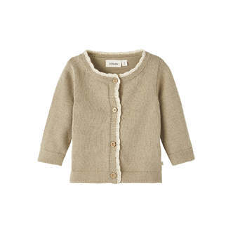 Lil Atelier Emmely Knit Cardigan - Chinchilla - 56 cm