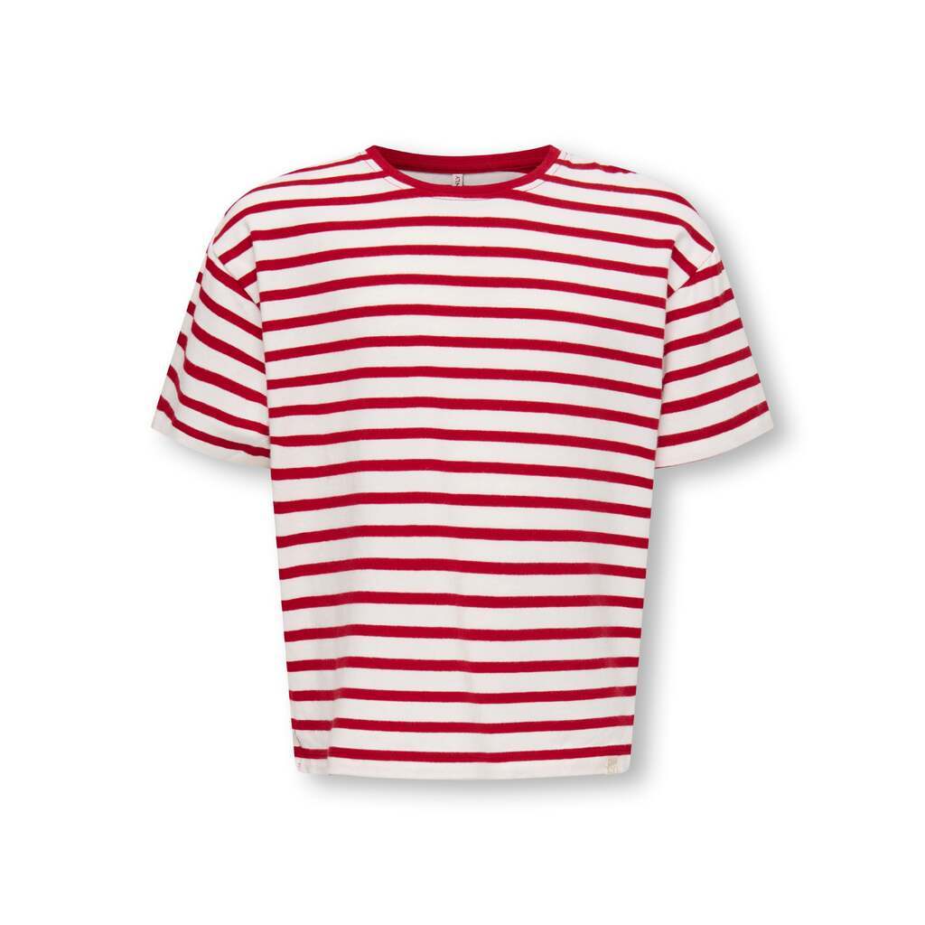 Only Mini Asta Life SS Top - Equestrian Red/Cloud Dancer - 92 cm