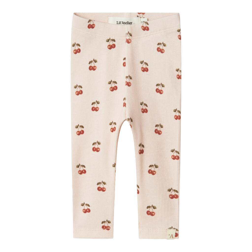 Lil Atelier Lavo Elf Leggings - Silver Peony/Cherry - 56 cm