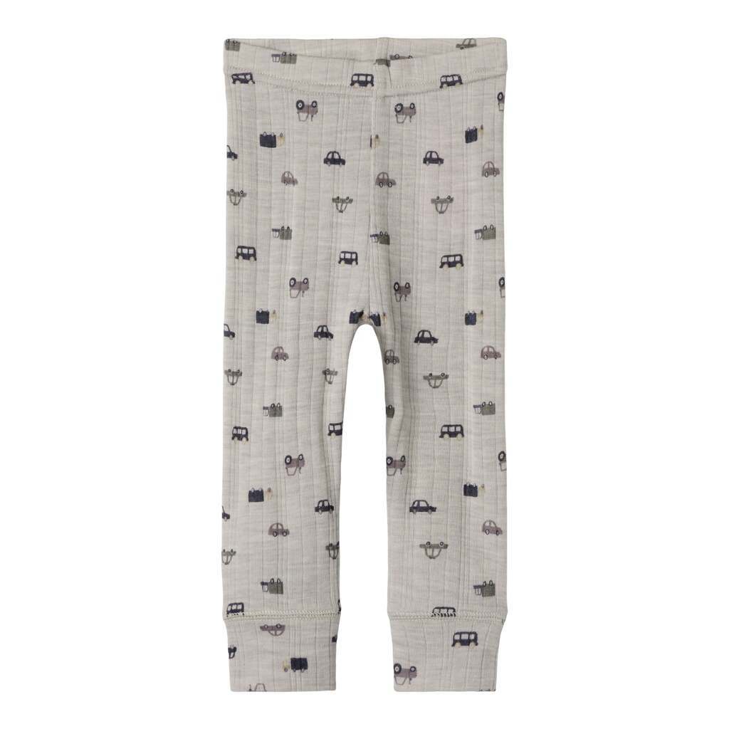 Name It Wang Wool Needle Longjohn - Nacreous Cloud/Small cars - 50 cm