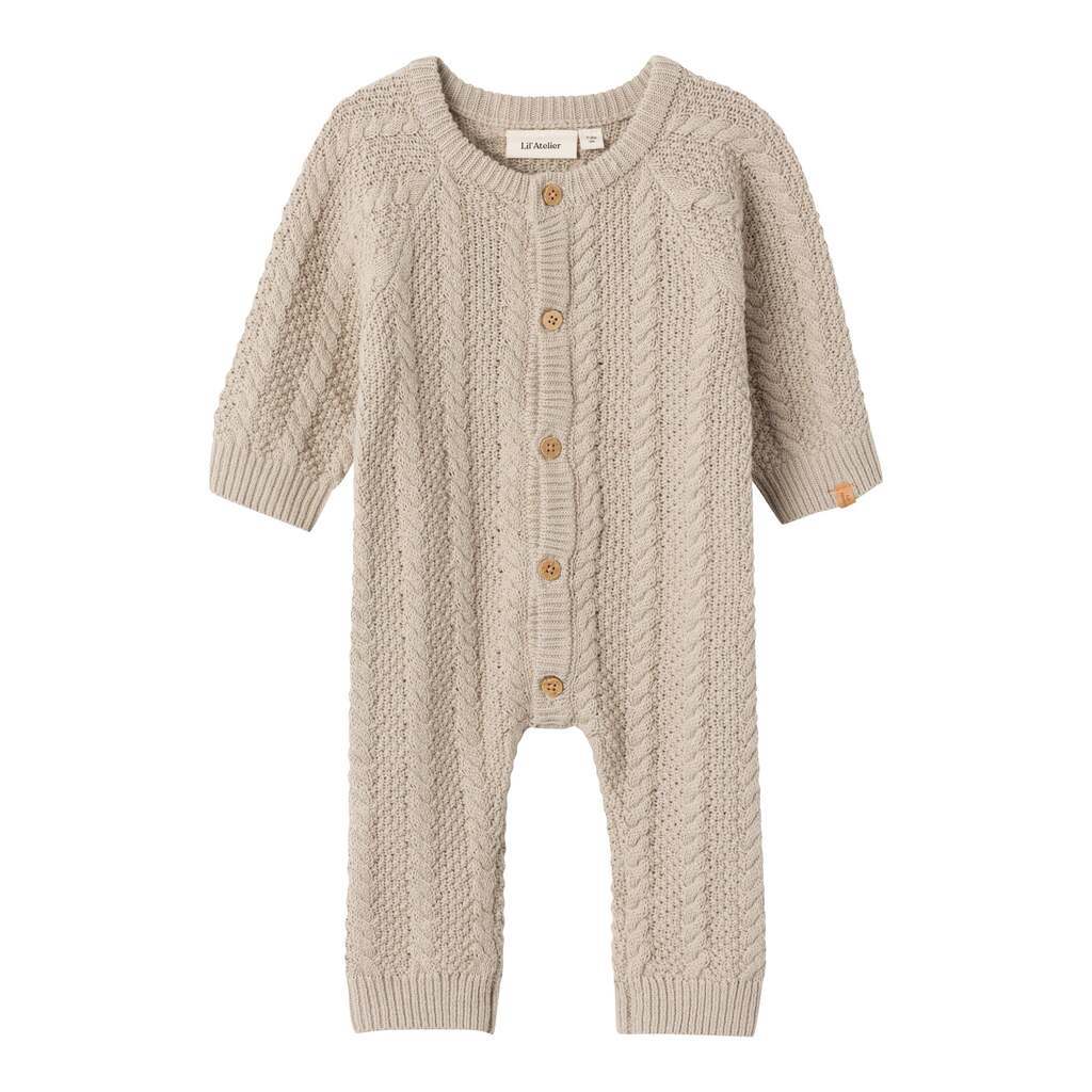 Lil Atelier Daimo Strik Baby Dragt - Pure Cashmere - 56 cm