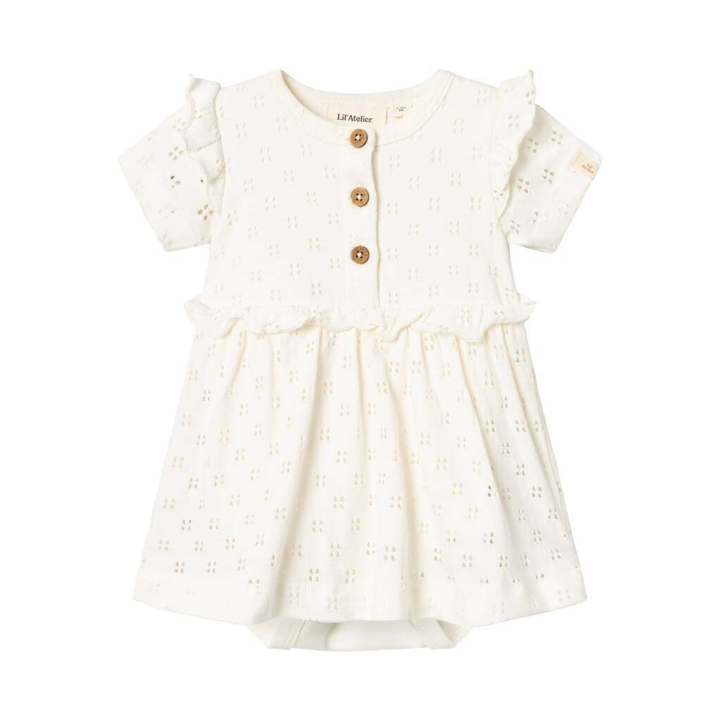 Lil Atelier Himaja Body Dress - Coconut Milk - 56 cm