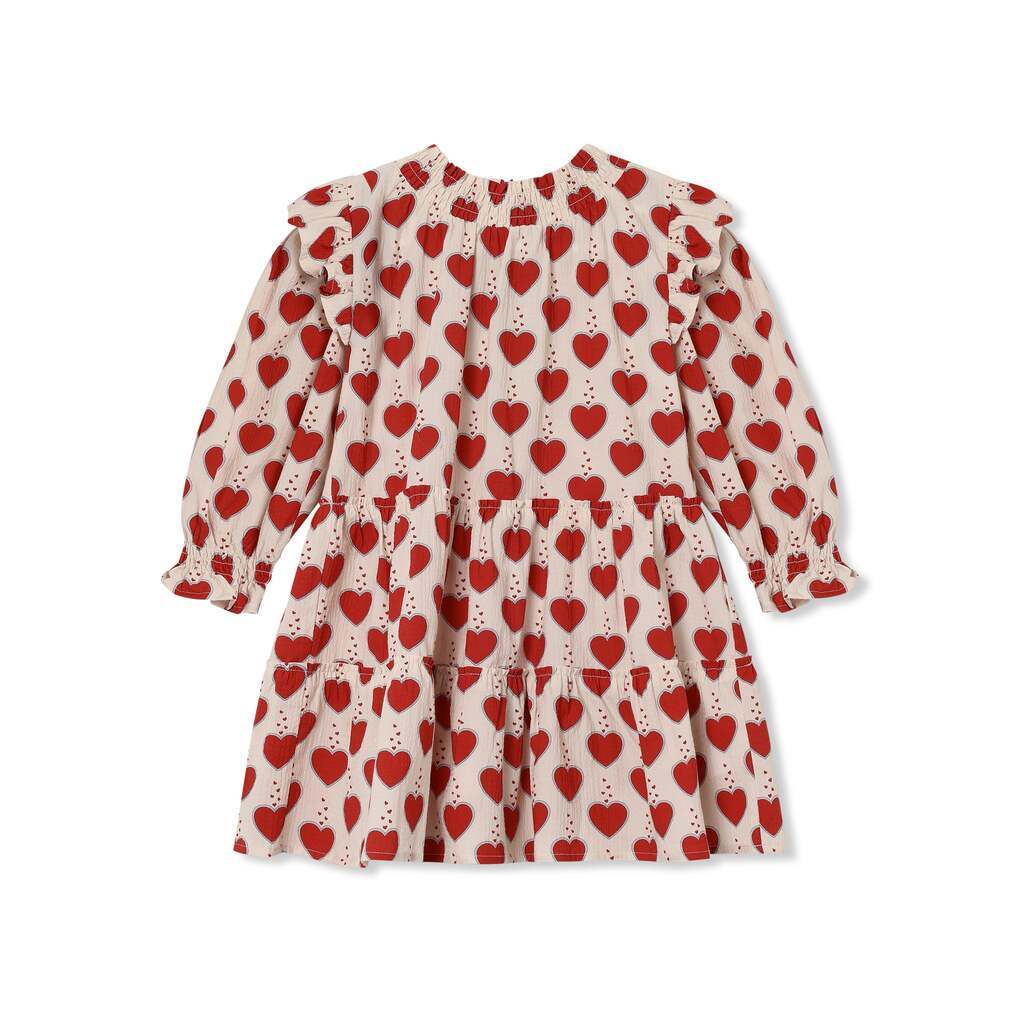 Fliink Winter Heart Dress - Sandshell - 86 cm