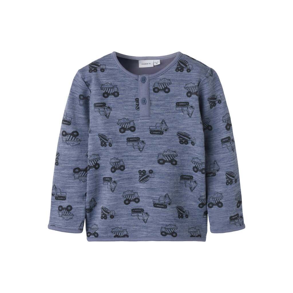 Name It Wuppo Wool Top - Folkstone Gray/Machines - 92 cm