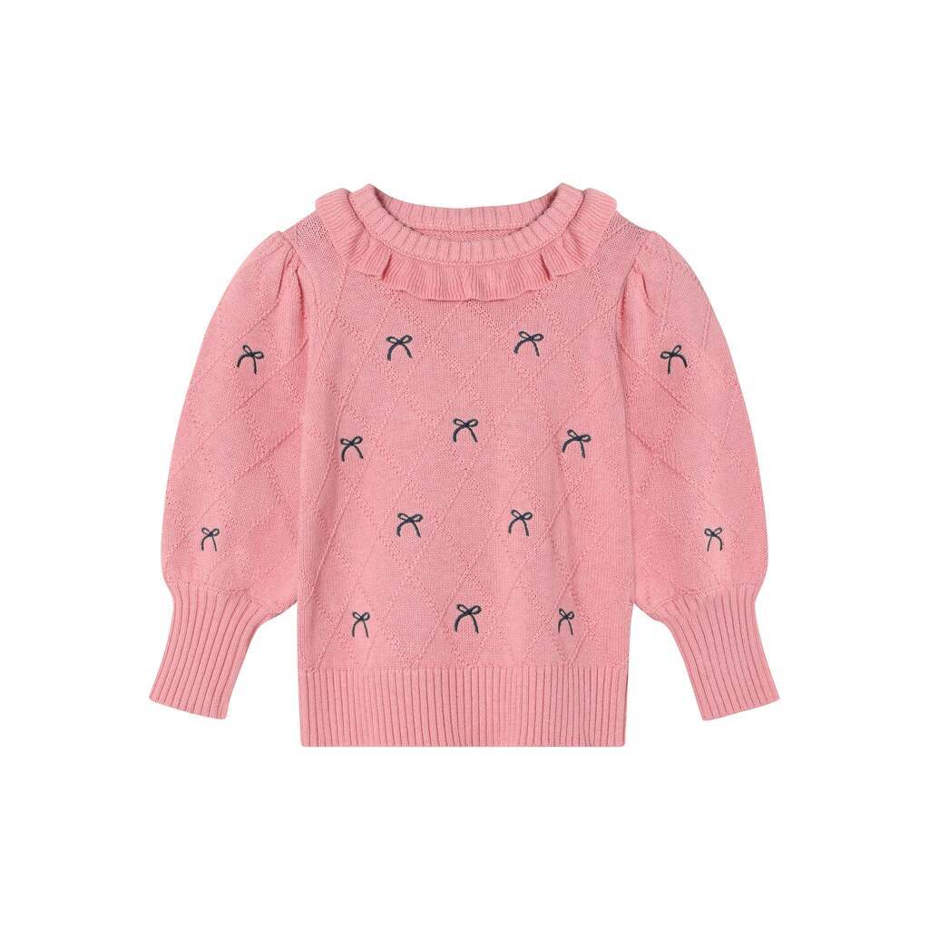 Fliink Lucie Bow Pullover - Candy Pink - 86 cm