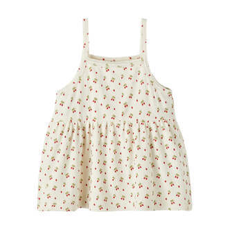 Lil Atelier Gago Loose Strapp Top med Jordbær - Turtledove - 92 cm