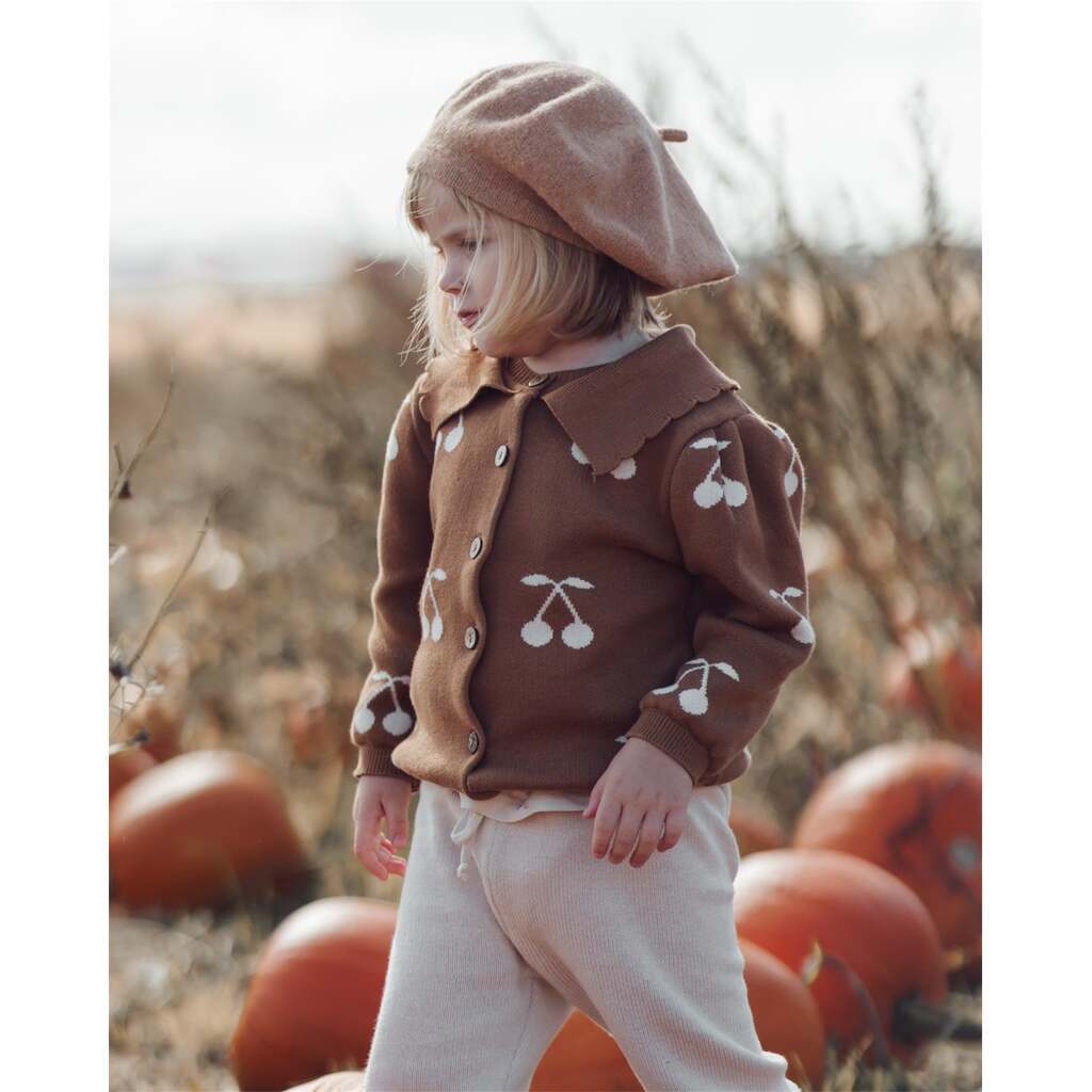 White Cherry cardigan - Brown / 9-12m - 80cm
