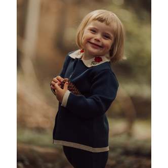 Navy Rose cardigan - Dark blue / 12-18m - 86cm