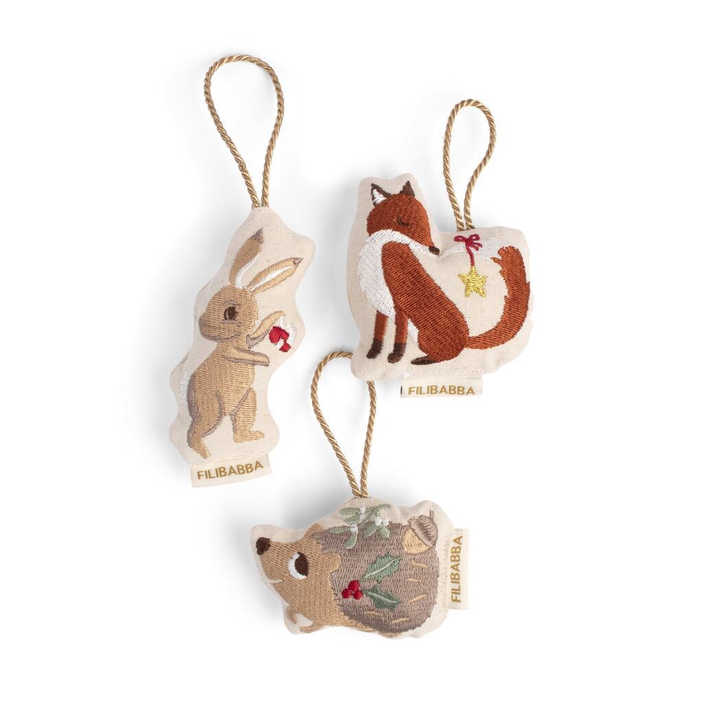 Broderede vinterdekorationer - Wonderful Winter - Skovens dyr