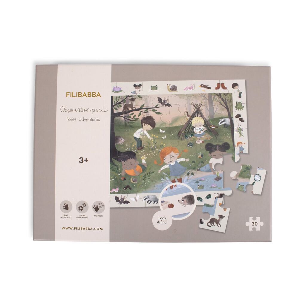 Observationspuslespil -  På eventyr i skoven