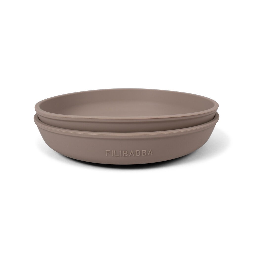 Silikone tallerken 2-pak - Warm Grey