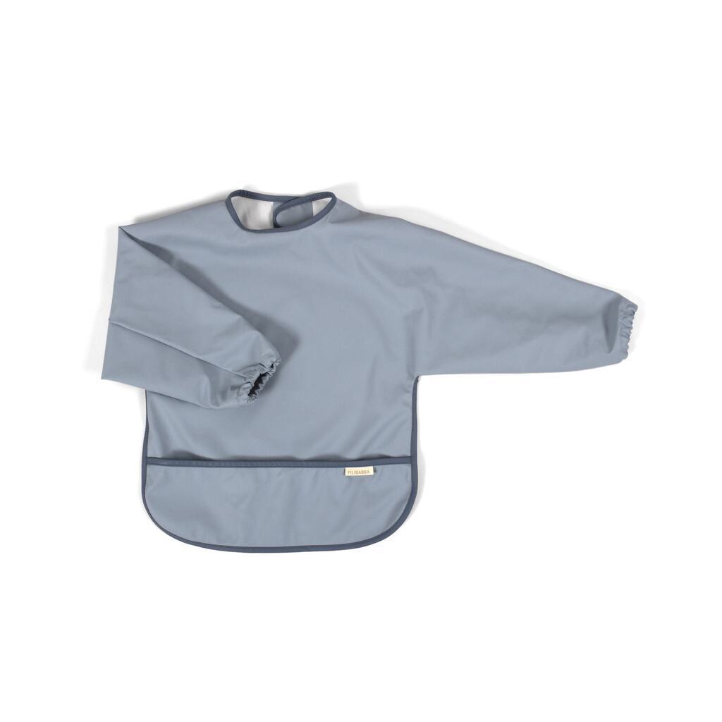 Hagesmæk m. ærmer - Muddly blue / Powder blue
