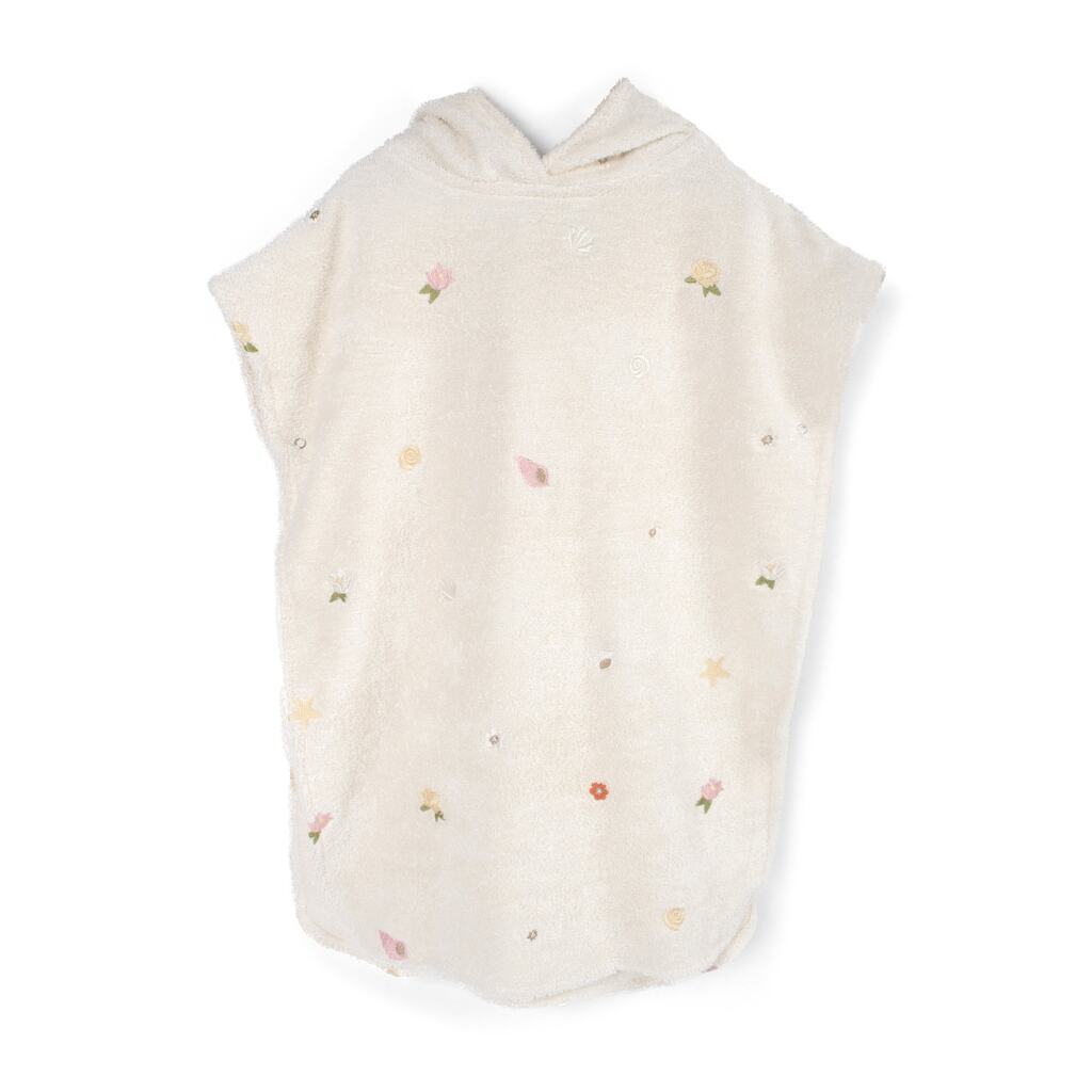 Strandponcho m. broderi GOTS - Ocean Blossom