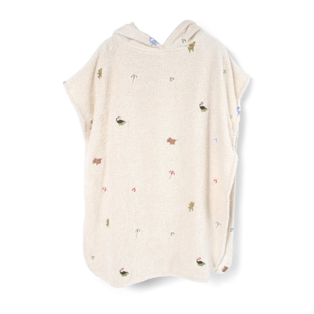 Strandponcho m. broderi GOTS - Dino Beach