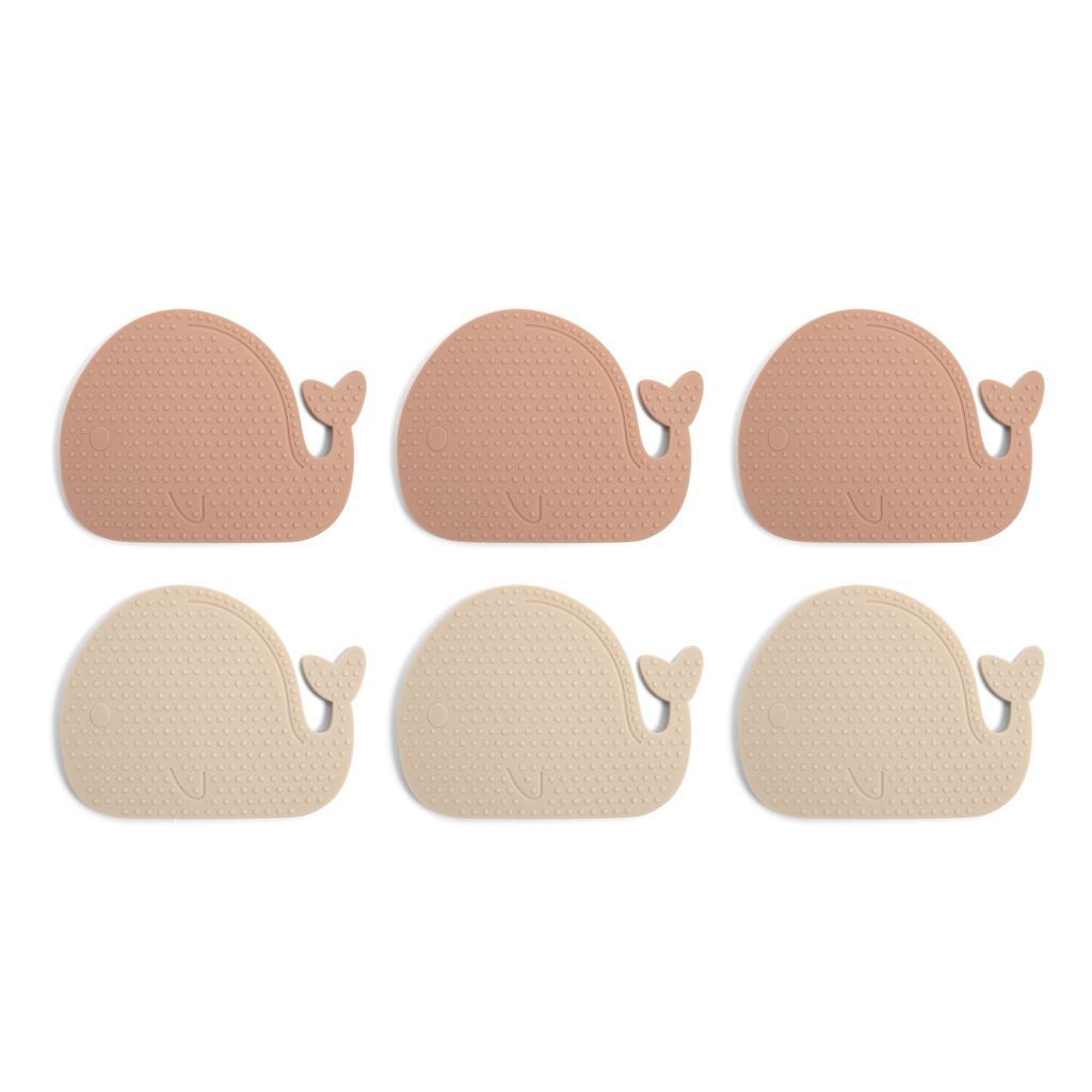 Skridsikre mini bademåtter 6 stk. - Hvaler - Rose Mix