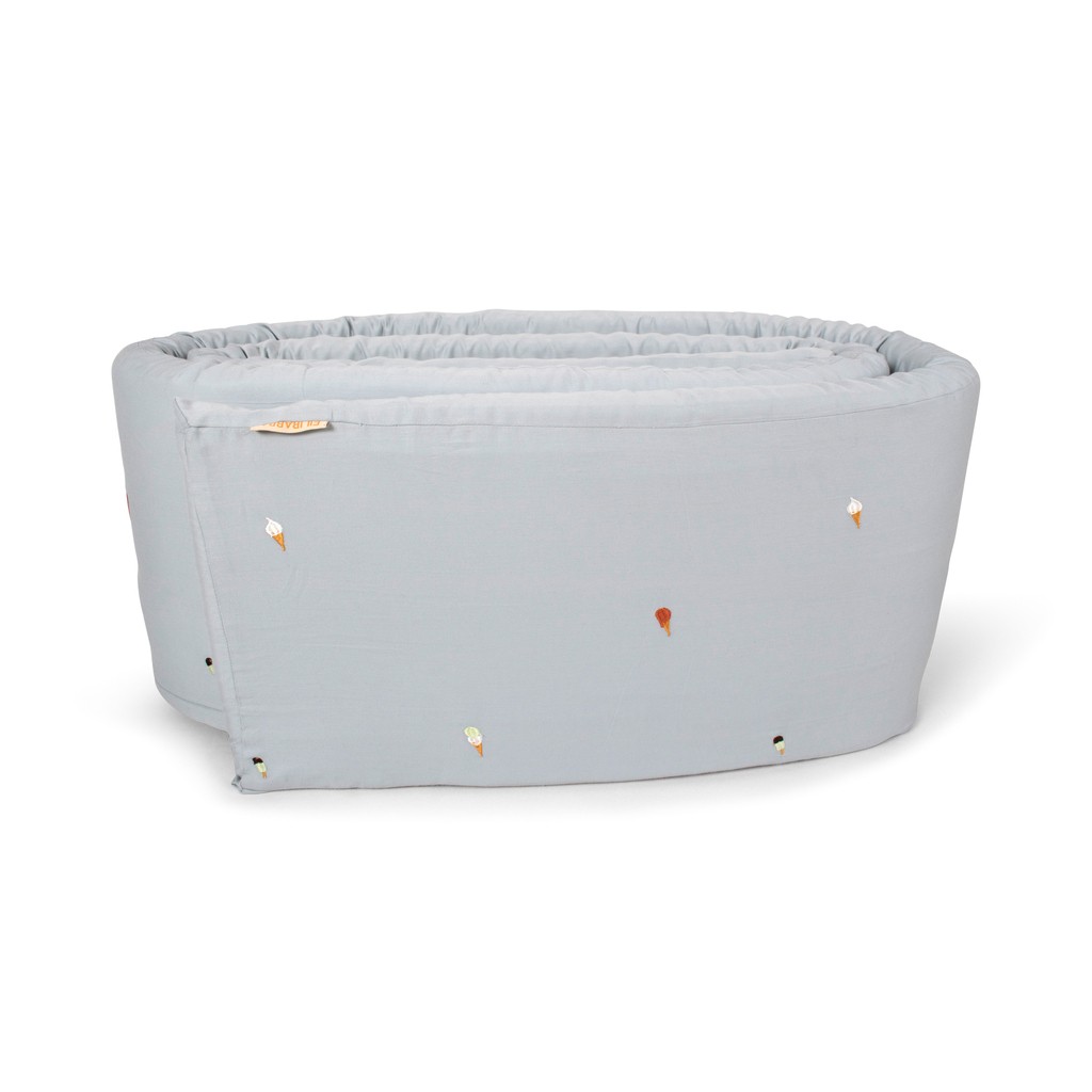 Sengerand  broderet Cool Summer design  Pearl Blue