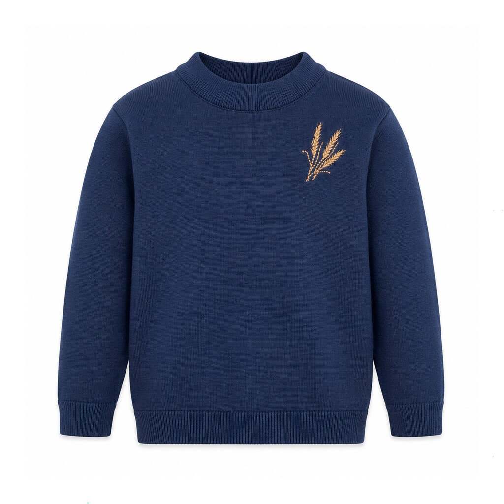 Wheat sweater i økologisk bomuld  navy - 134/140
