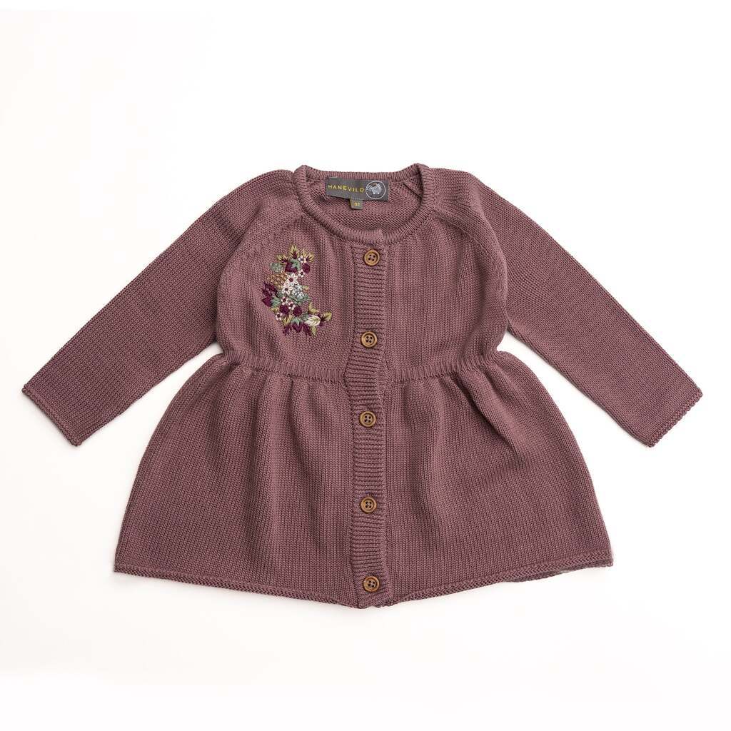 Ulla cardigan - cardigan til pige - Rose taupe / 98/104