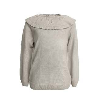 Lea bluse, 100% merinould - cream oatmeal / 116