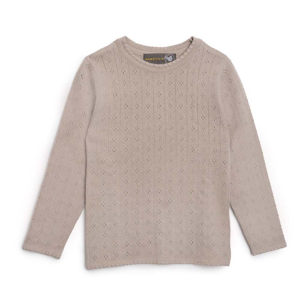 Tynd merinoulds bluse - sand, merino wool - 98