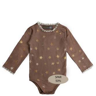 Sara bodystocking, sneprint i guld - Caribou / 86
